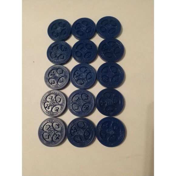 Sequence Game Parts 1992 Board Chips Pieces Blue - Picture 2 of 2